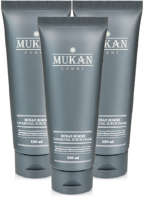 무칸 옴므 차콜 스크럽 폼, 150ml, 3개
