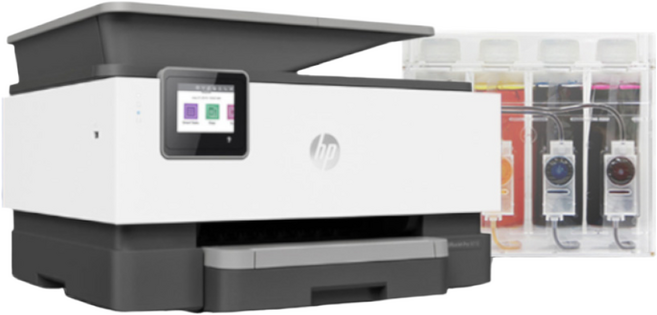 HP9010+2000ML (500ML*4색)무한잉크젯 팩스복합기 /프린터기 설치완제품(잉크포함)-PT, HP9010  (무칩버전) +공급기2000ML