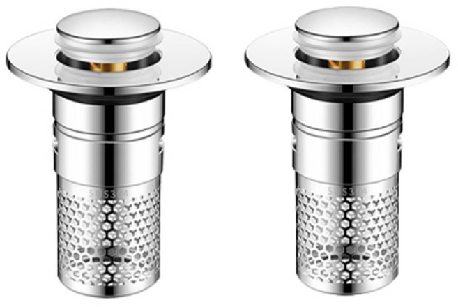 1+1 라이프핵 완벽차단 세면대 배수구 마개 트랩 부속품, 1세트