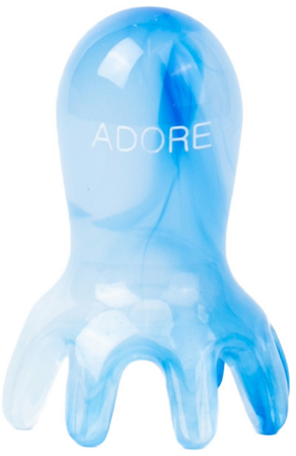 ADORE 문어괄사 두피괄사 승모근 목 어깨 머리 마사지 지압, 미드블루, 1개