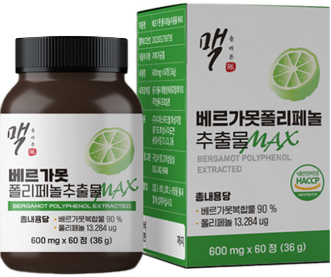 올바른맥 베르가못 폴리페놀 추출물 MAX 36g, 1개, 60정