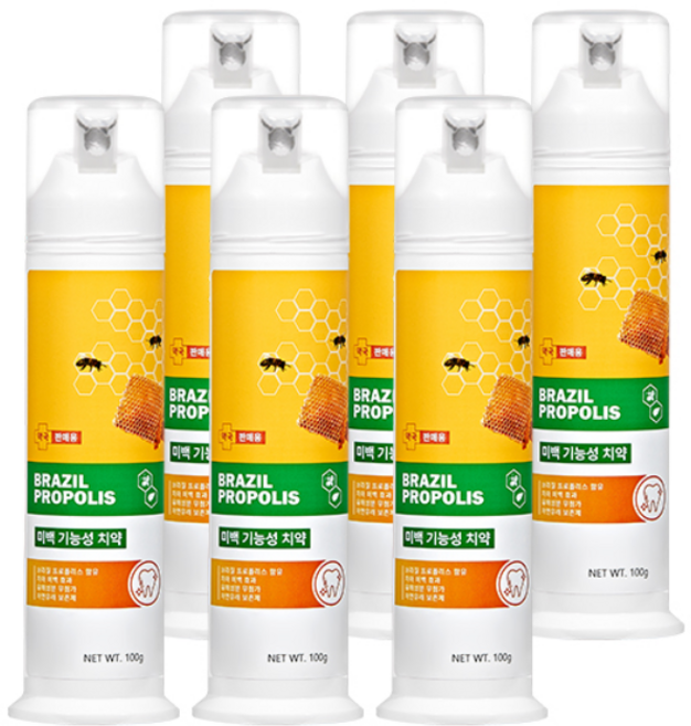 닥터로드 프로폴리스 구취 치석 케어 미백치약, 100g, 6개