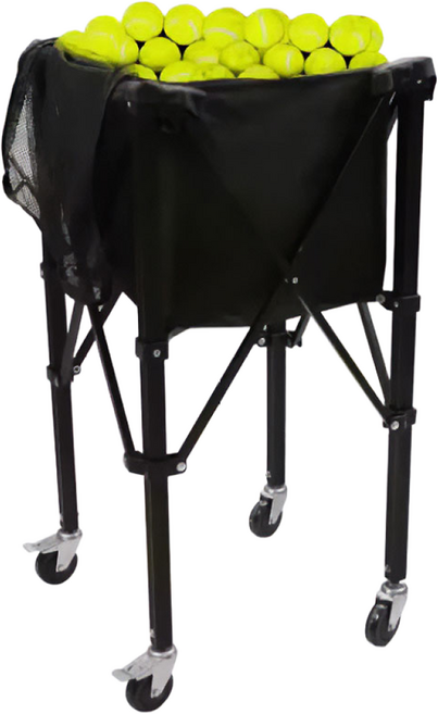 테니스 카트 볼 박스 공 캐리어 보관함 이동식 바구니, 1개, 블랙