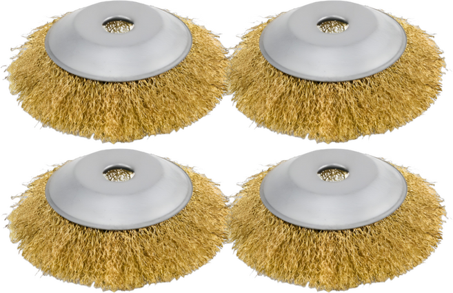 툴레보 녹제거 와이어 휠 철 반컵 브러쉬 115X16mm 4.5인치, 4개