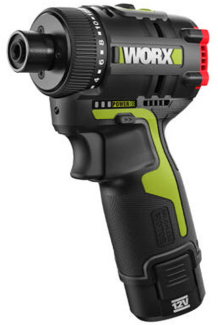 WORX 12V 충전 드릴 드라이버 WU129 배터리 2개, 1개