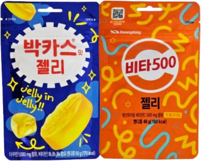 봉봉마켓 박카스맛 젤리 비타500 젤리 10개입, 1개, 50g - 쿠팡