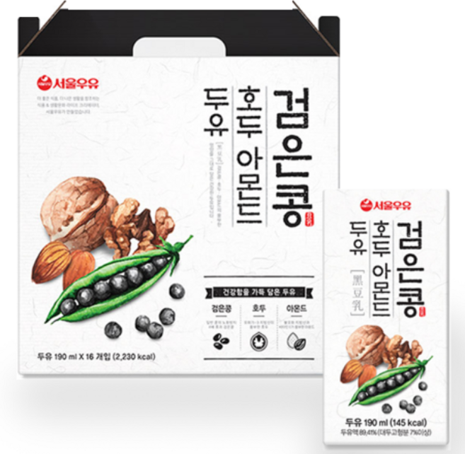 서울우유 검은콩호두아몬드 두유 190ml, 60개