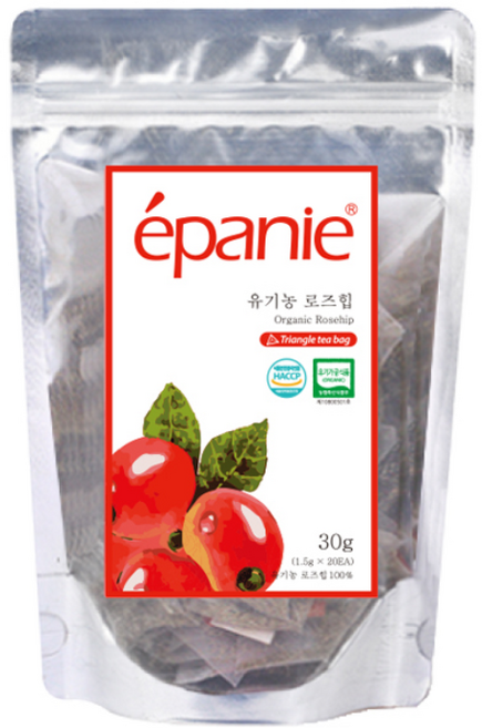 에빠니 유기농 로즈힙 삼각망 티백 허브차, 1.5g, 20개입, 1개