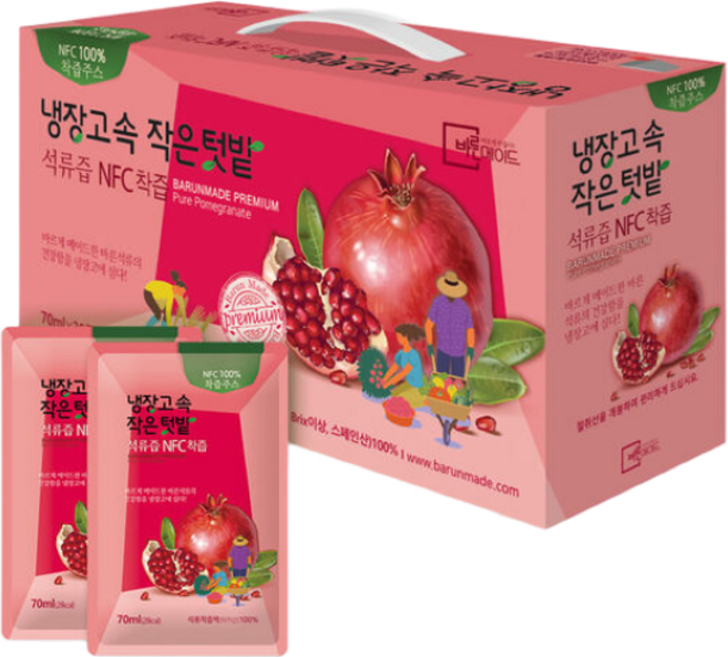 바른메이드 냉장고속 작은텃밭 석류즙 NFC 착즙, 70ml, 30개