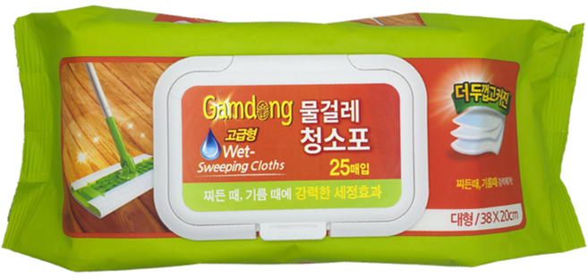 감동 고급형 대형 물걸레 청소포 캡형(38X20cm25매), 12개