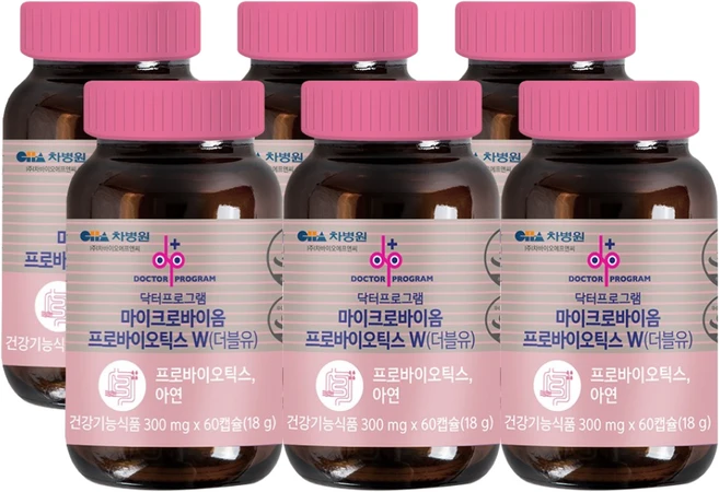 차바이오 마이크로바이옴 프로바이오틱스 W 여성 질유래 특허 유산균, 6개, 60정 - 쿠팡