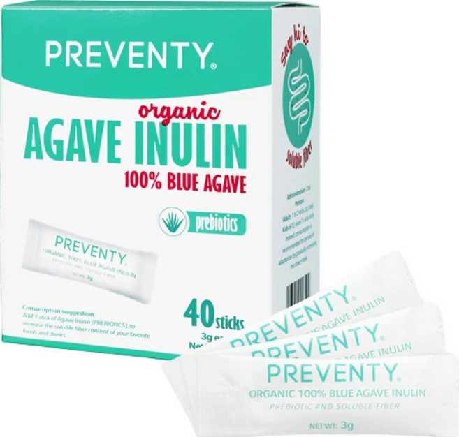 프리벤티 오가닉 프리미엄 블루 아가베 이눌린 프리바이오틱스 40포_100% 맥시코산 자연유래 유산균 신이내린 선물 유기농인증, 1박스, 120g - 쿠팡