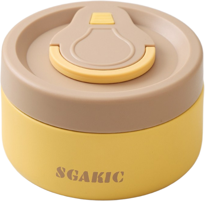 SGAKIC 진공 직장인 보온 도시락통 스텐도시락 480ml, 1개, 옐로우