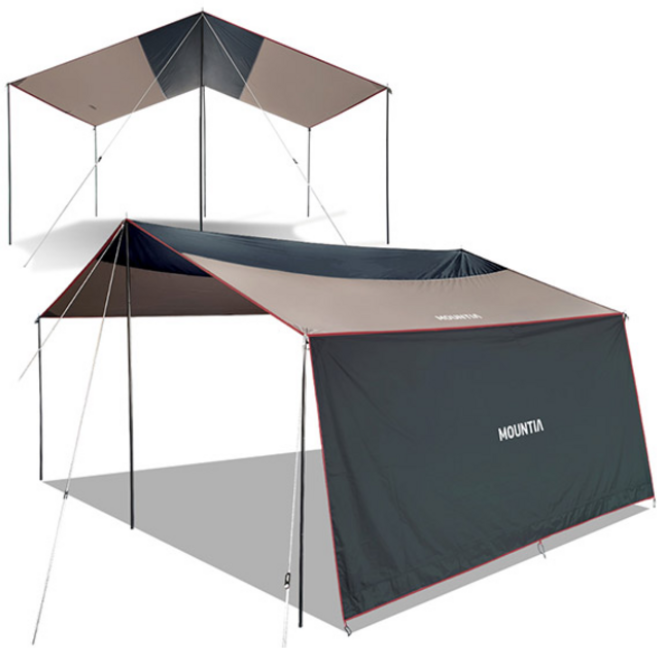 마운티아 포르미아 렉타타프+사이드월450 차양막 세트, 블랙