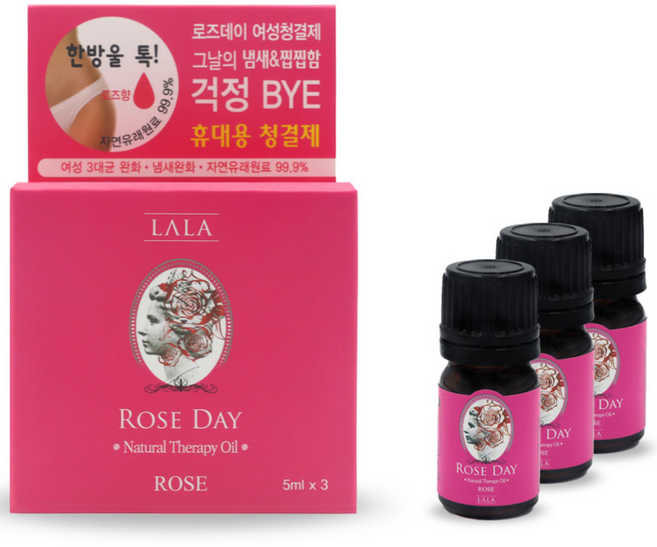 라라로즈데이 여성청결제 로즈, 5ml, 3개