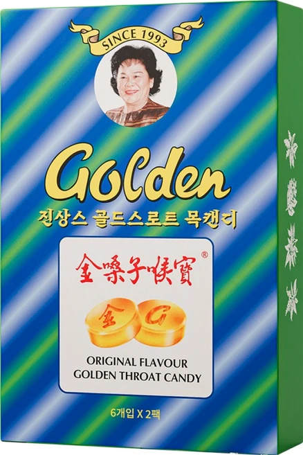 [진상스] 골든스로트 허브 목캔디 12개입 오리지날 페이퍼, 1개, 22.8g - 쿠팡