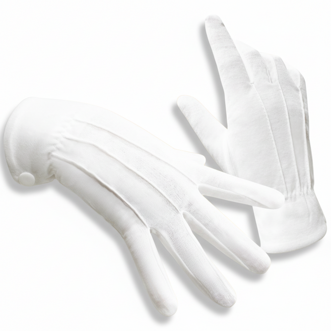 [장갑이네] 흰단추 기사 예식 행사 중단 장갑 1켤레, 1개