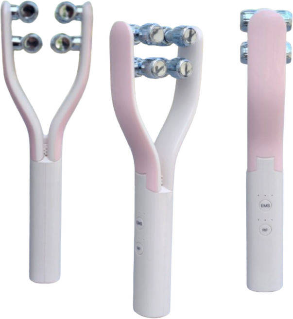 제니스마켓 EMS V 롤러 페이스 마사지기 1개, 핑크