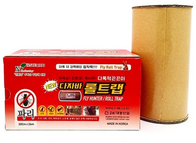 해충박멸 관공서 산림청 납품용 병충해 유해해충 모기 파리 진드기 벌레방제 예방 끈끈이 트랩 다자바 롤트랩 26m, 1개, 1개입