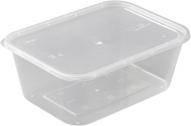 1500ml 프라장 사각대형용기 세트 배달용기 일회용용기 PP사출용기 C1500, 1박스, 50개입