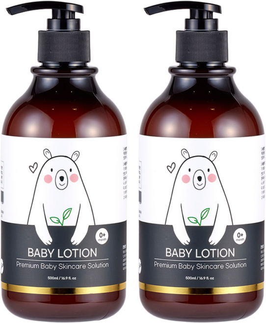 나투라비타 저자극 베이비 신생아 아기 로션 비건인증 피부비자극 대용량, 500ml, 2개