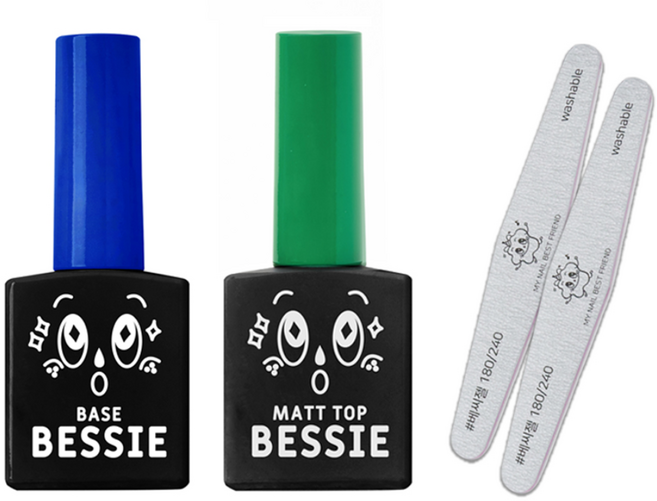 BESSIE 베이스젤 + 매트탑젤 + 지브라파일 2p 세트, 베이스젤, 매트탑젤, 지브라파일(180/240), 1세트