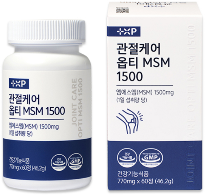 관절 케어 옵티 MSM 식이유황 비타민D 보스웰리아 피쉬콜라겐 뼈 건강 무릎 연골 약 영양제, 1세트, 60정