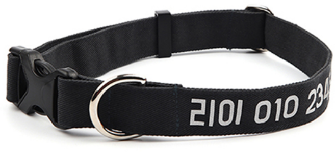 리이리이 소형견 중형견 대형견 강아지 목줄 이름 연락처 각인 목걸이, L-딥그레이, 1개