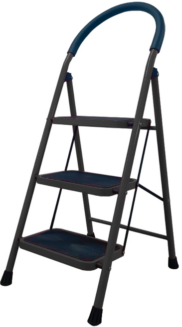코끼리리빙 접이식 사다리 3단 A형 안전발판 고강도스틸, 1개