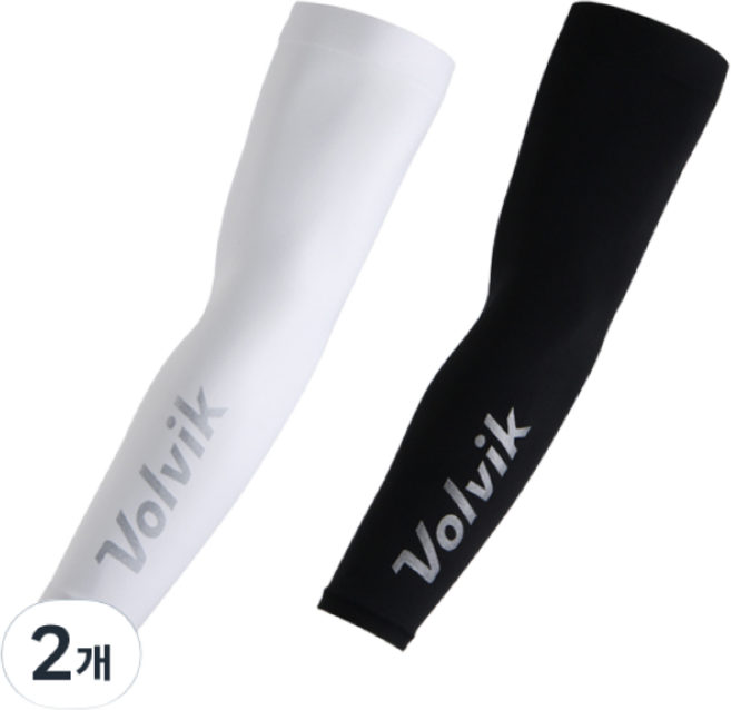 [VOLVIK] 볼빅 아쿠아엑스 냉감 골프 쿨토시 팔토시 양손 자외선차단 파크골프 운전 낚시 등산 스포츠 쿨토시, 화이트, 2개
