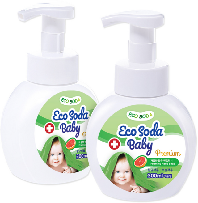 올원에코소다 베이비 핸드워시, 자몽, 300ml, 2개