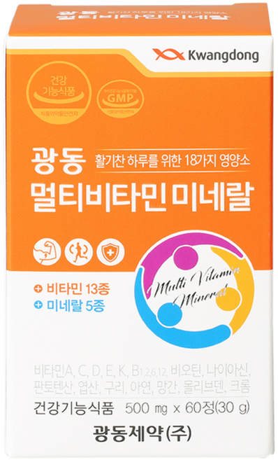 광동제약 멀티 비타민 미네랄 500mg, 60정, 1개