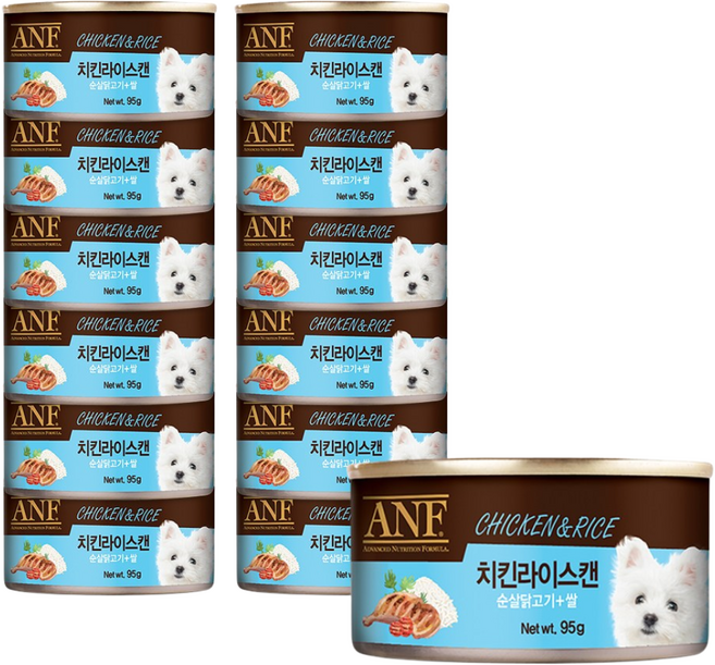 ANF 캔 강아지 간식 치킨라이스 95g x 24개