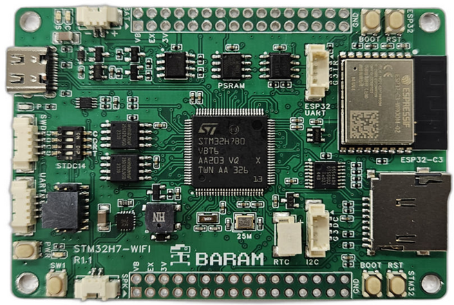 STM32H7-WIFI 개발보드 STM32 및 ESP32 C3 교육용 보드, 1개, STM32H7-WIFI(핀헤더미납땜)