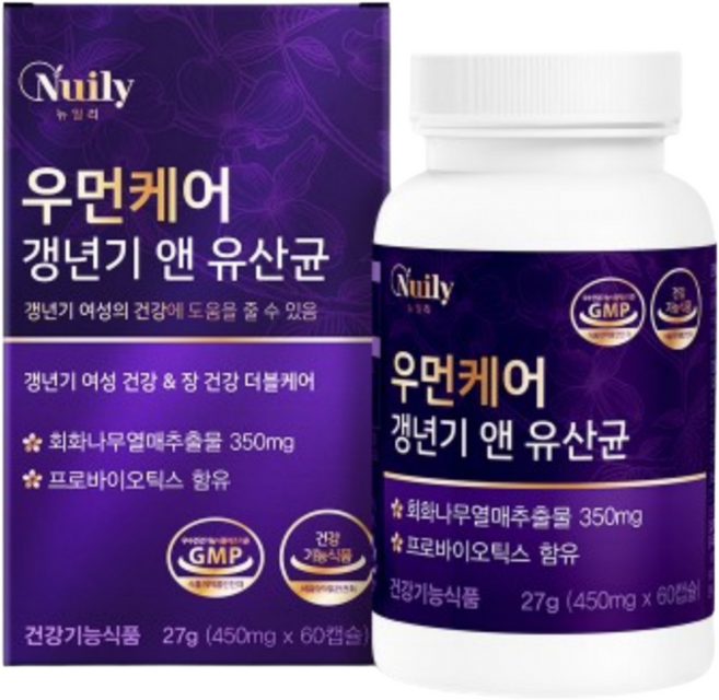 뉴일리 우먼케어 갱년기 유산균 | 회화나무열매추출물 프리바이오틱스 17종 유산균 여성건강 장건강, 1세트, 240회분