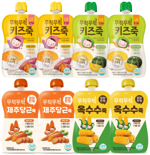 이유케어스 무럭무럭 죽 4종 세트, 2세트, 100g