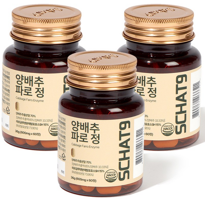 양배추 파로정 매스틱 품은 캐비지 환 60정, 3개