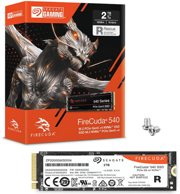 씨게이트 정품 SSD NVMe Gen5.0 M.2 2280 데이터복구, 파이어쿠다 540, 2TB