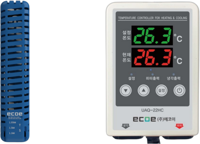 수중용 침수 티타늄히터 + 냉각 히터동시제어온도조절기(UAQ-22HC) 세트상품, 1개