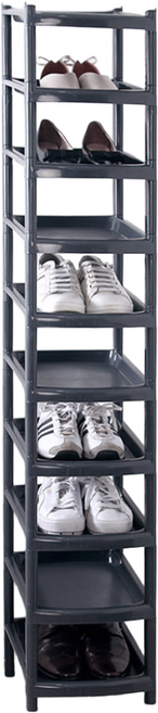 슬림 신발정리대 진열대 10단 블랙, 단품, 1개