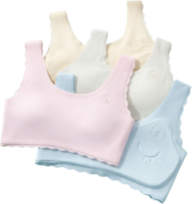 블리스8 주니어 청소년 여학생 심리스 무봉제 일체형 노와이어 초경량 고탄력 브라 4종세트