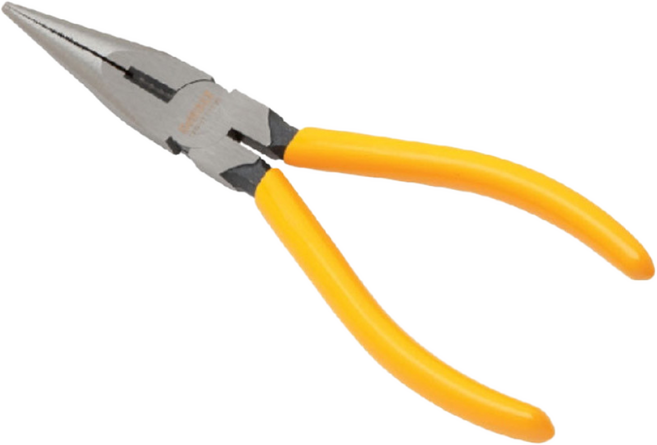 디월트 6인치 롱노즈 플라이어 DWHT70799 롱노우즈 롱로즈 압착 와이어링용 그립아머 펜치 뺀찌 수공구 DEWALT 카리스툴, 그립아머 롱노즈 플라이어  6인치 DWHT70799, 1개