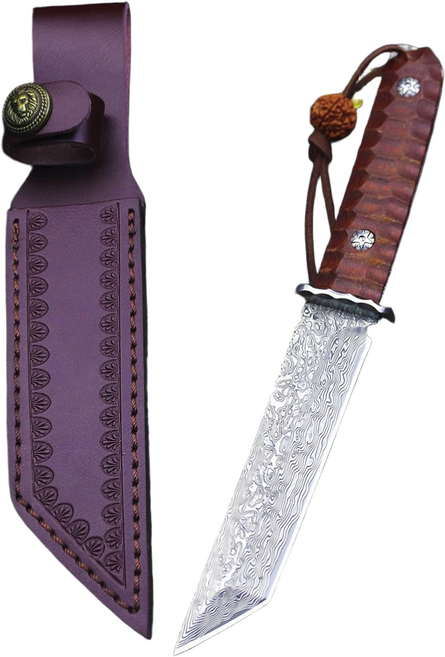 사무라이 탄토 K468 다마스커스 캠핑 나이프 단검 칼