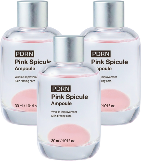 [더마인스 3초 볼륨앰플] PDRN 핑크 스피큘 앰플 주름개선 펩타이드 고순도 연어 DNA, 3개, 30ml