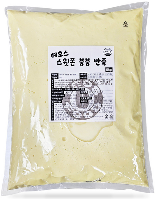 테오스 스윗쫀 붕붕 붕어빵 반죽 5kg 쫀득 바삭한 믹스 반죽 HACCP인증 안전포장, 1개