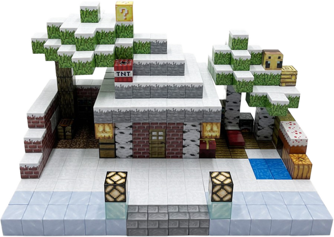 키디즘 마크 자석블럭 큐브 눈쌓인 집 448피스 어린이 쌓기놀이 장난감, 1개