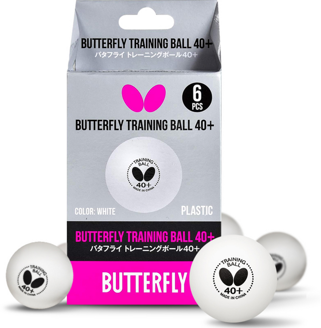 버터플라이 탁구공 트레이닝 볼 40＋ (6입)