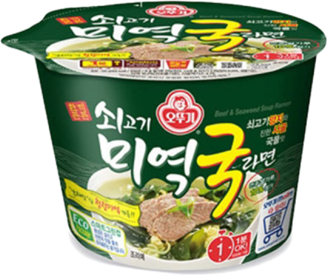 오뚜기 쇠고기 미역국라면 용기 100g, 12개