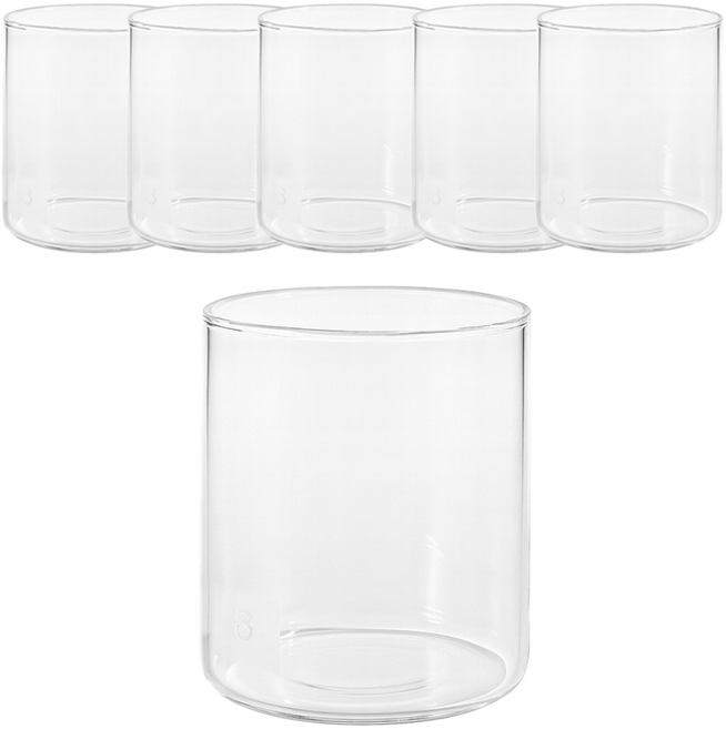 소소낫 낮은형 내열유리컵 430ml, 6개, 투명