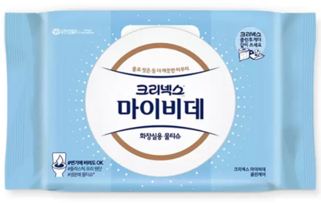 마이비데 화장실용 물티슈 캡형, 60매, 2개